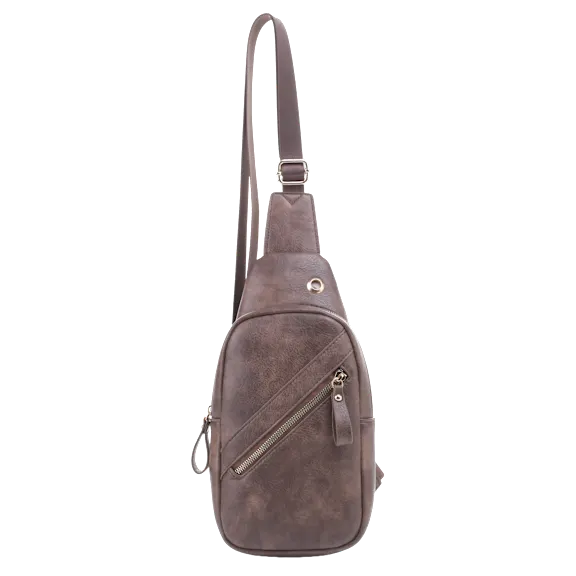 Poppy & Harper Ciara Sling Bag with Diagonal Zipper