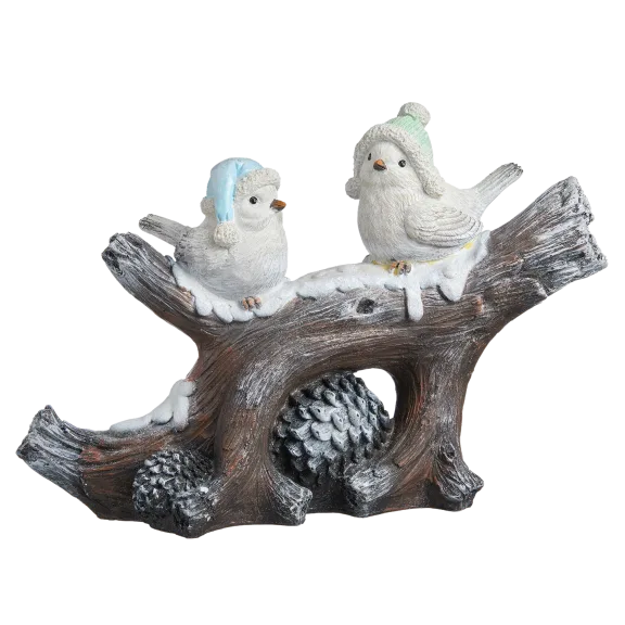 Kringle Express Branch with Two Birds Figure (20" x 13.5" x 7")