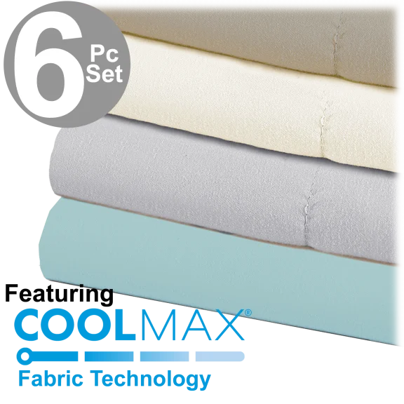 Chill-Luxe 6-Piece Sheet Set with COOLMAX® Fabric Technology