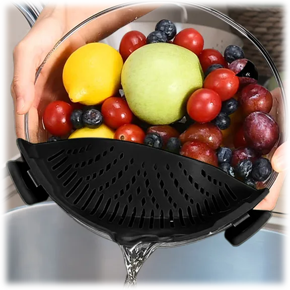 2-Pack: Easy Snap On Heat Resistance Silicone Kitchen Strainer by Two Elephants