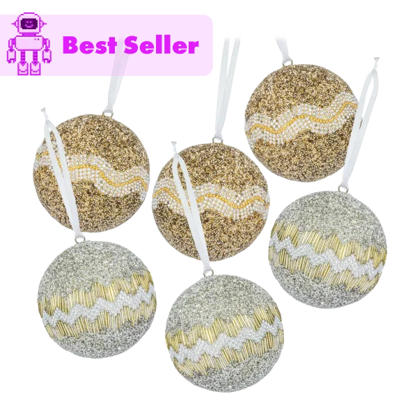 6-Pack: August & Leo Handmade Beaded Ornaments