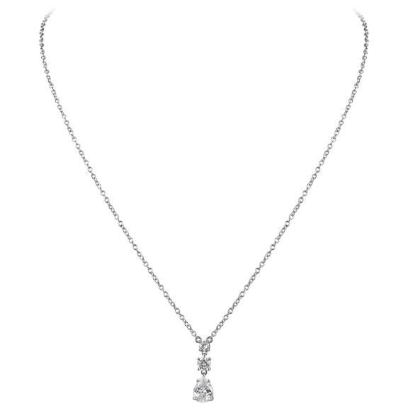 Kenneth Jay Lane 2 Carat TW Round CZ with Pear Drop Pendant Necklace