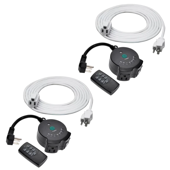 2-Pack: ClearPower Outdoor Lighting Timer with Indoor/Outdoor Extension Cord