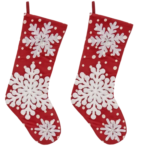 2-Pack: National Tree Company Snowflake Stockings