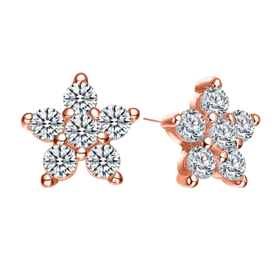 Megan Walford Lab Created Star Diamond Earrings