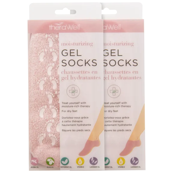 2-Pack: Therawell Moisture Gel Socks