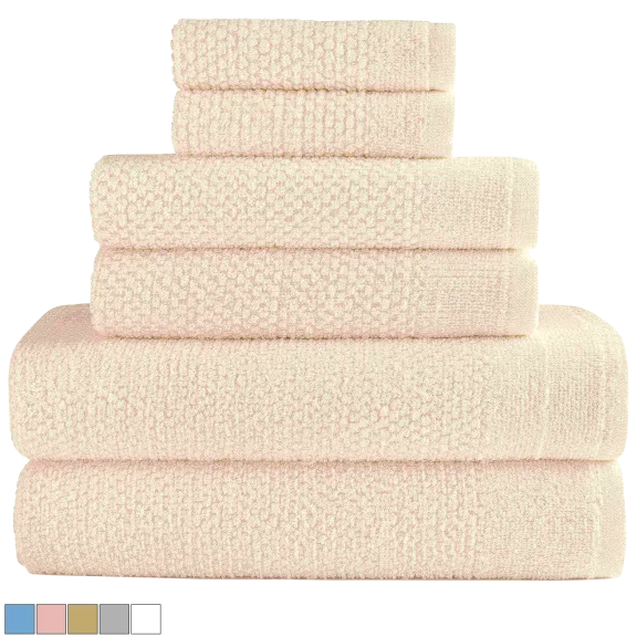 Dan River 6-Piece Popcorn Cotton Bath Towel Set