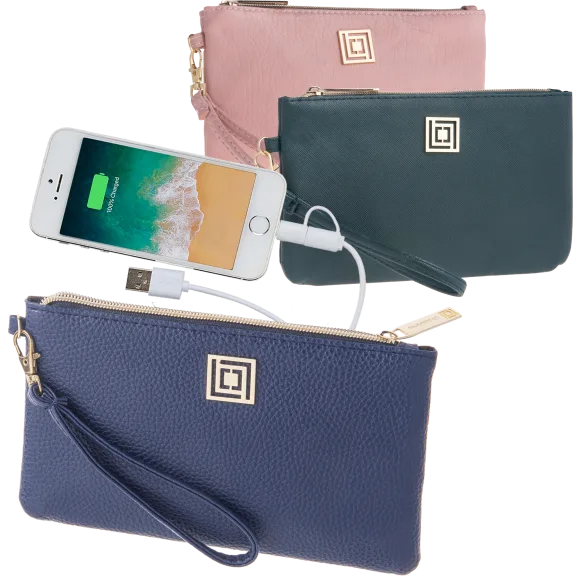 Vegan Pebble Phone Charging Wristlets w/RFID Theft Protection by Liz Claiborne