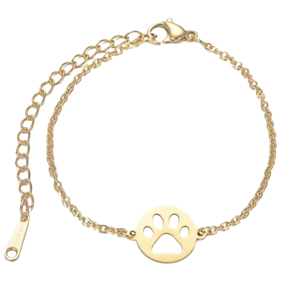 Hollywood Sensation Circular Paw Print Charm Bracelet