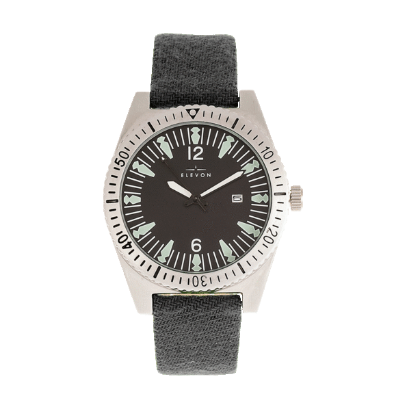 Elevon Jeppesen Pressed Wool Leather-Band Watch With Date