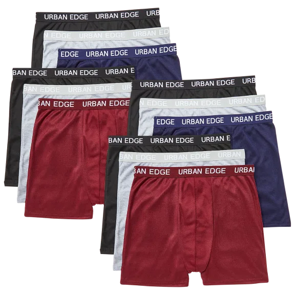 12-Pack: Urban Edge No Fly Assorted Boxer Briefs