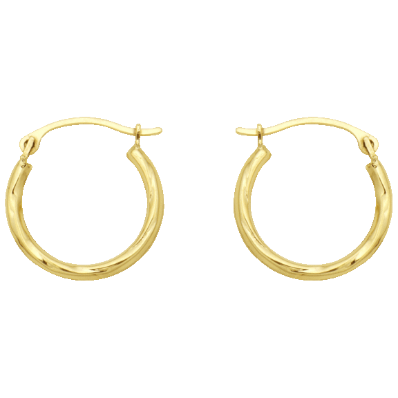 Pori Jewelers 10K Gold Slash Diamond Cut or High Polish Earrings