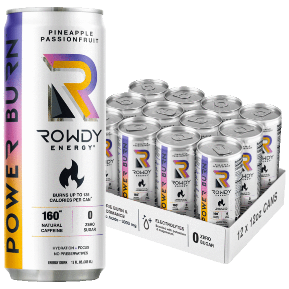 12-Pack: Rowdy Power Burn Energy Drinks