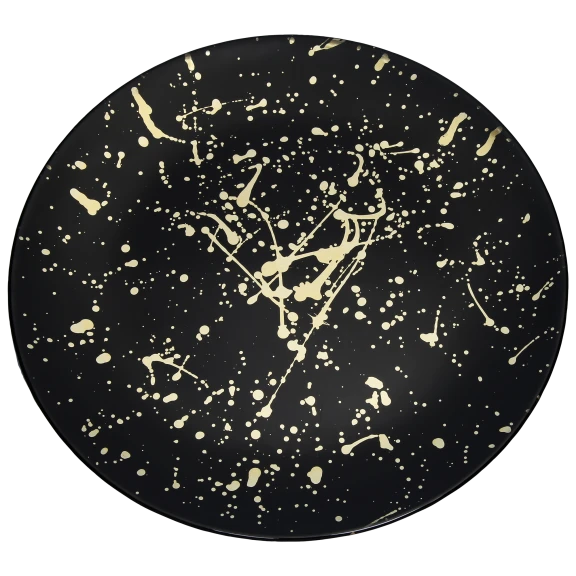 Classic Touch Black Charger with Splash Gold Design