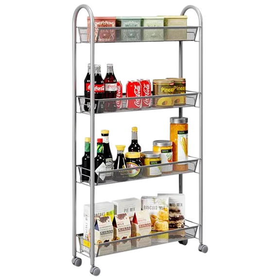 Homfa 4 Tier Slim Storage Tower Rolling Cart