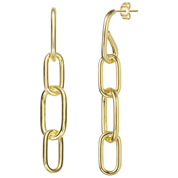 Stella Valentino 14K Gold Plated Chain Drop Earrings
