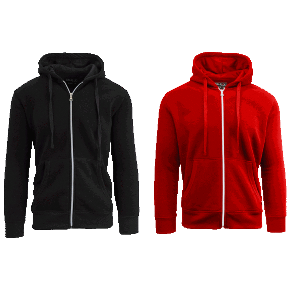 2-Pack: Men's Fleece-Lined Full-Zip Hoodie