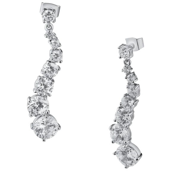 Kenneth Jay Lane 8 CTTW Graduated Round CZ Drop Earrings