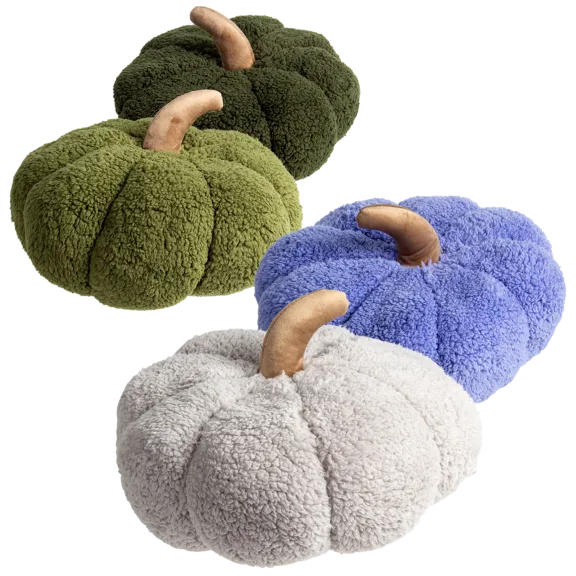 2-Pack: Warm & Cozy 14" Sherpa Pumpkin Pillows