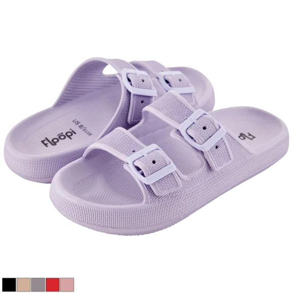 Floopi Women's Two Strap Lightweight Recovery Pillow Comfort Sandals