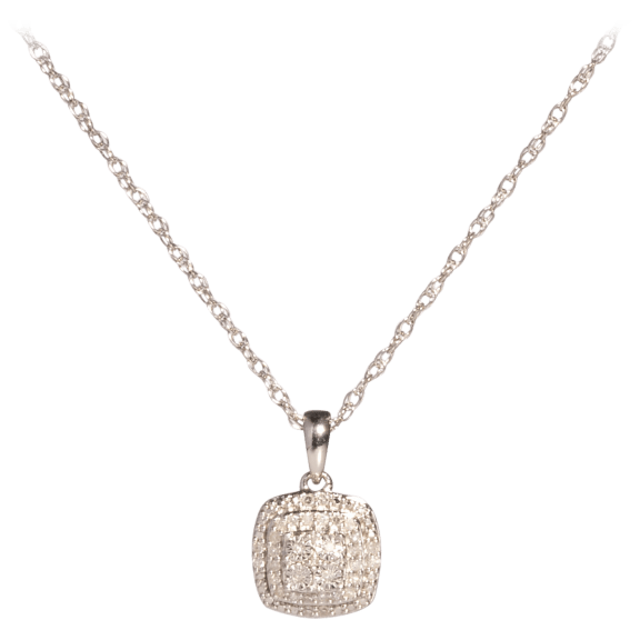 Diamond Muse Double Halo Diamond Illusion Pendant Necklace