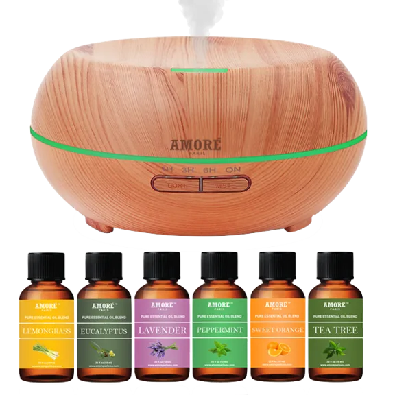 Amore Ultrasonic Cool Mist Diffuser and Oil Gift Set