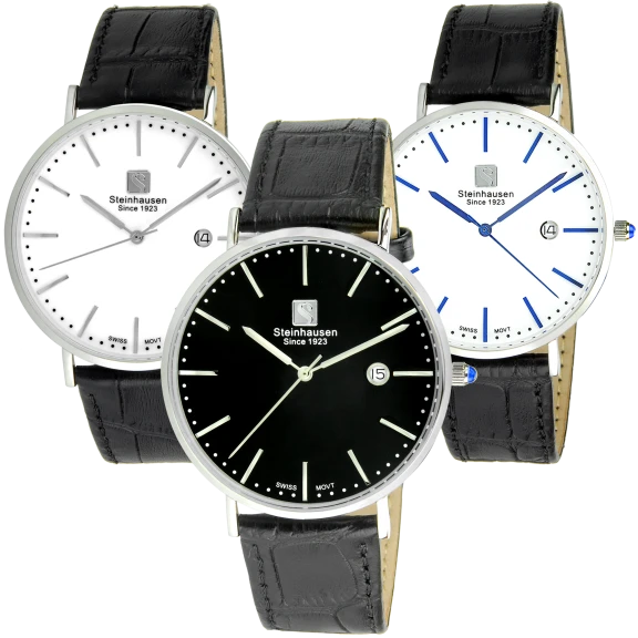 Men's "Burgdorf" Swiss Quartz Watch w/Silver Case by Steinhausen