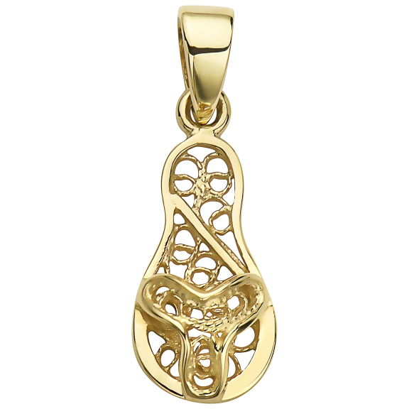 Pori Jewelers 14K Yellow Gold Delicate Details Sandal Pendant