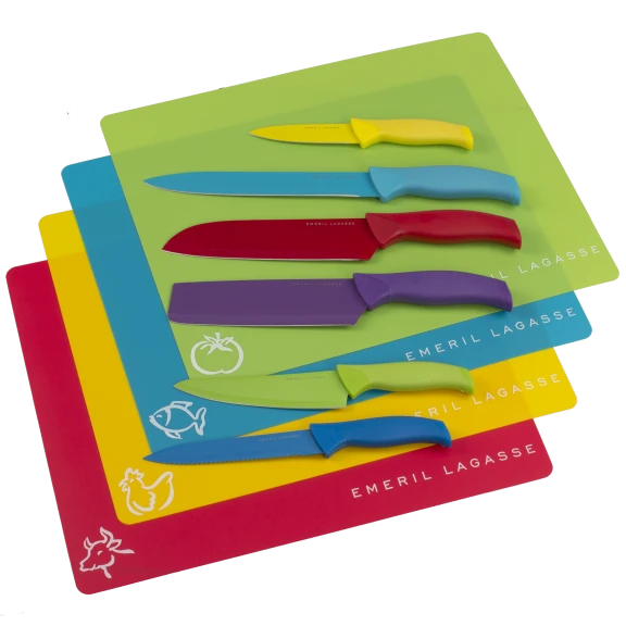 Emeril 6-Piece Knife Set with 4 Cutting Mats