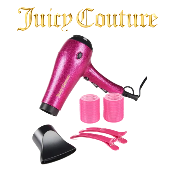 Juicy Couture 6-Piece Glitter Shine Blow Out Hair Dryer Set