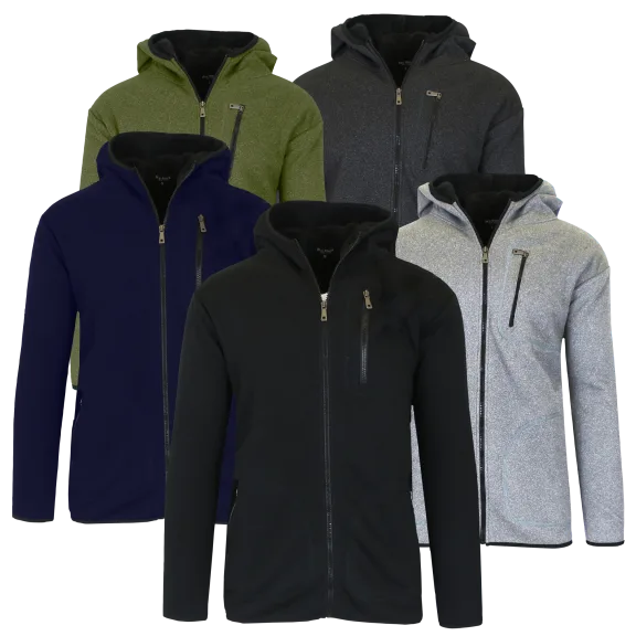 2-Pack: Men's or Women's Sherpa Lined Heavyweight Zip Hoodies