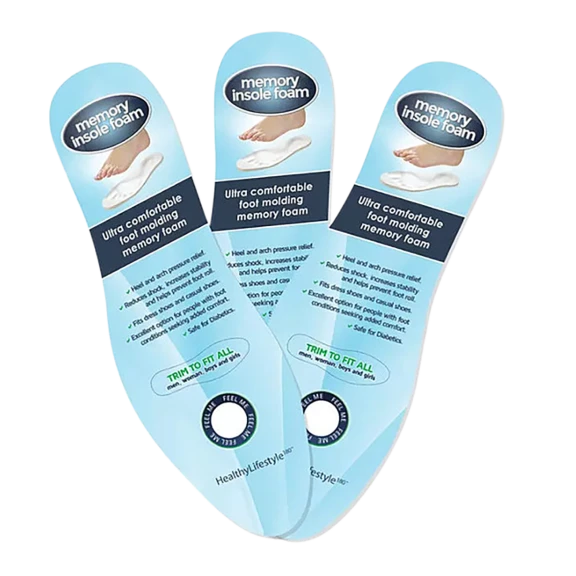 3-Pairs of Cut-to-Fit Unisex Memory Foam Insoles