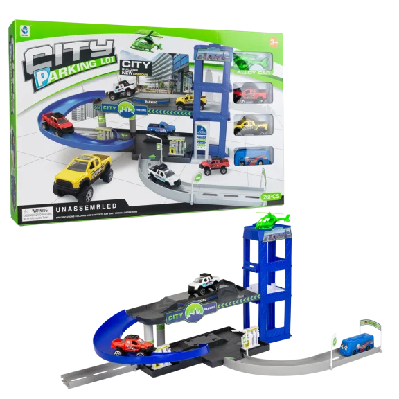 Super Toys 26-Piece Super City Parking Lot Playset