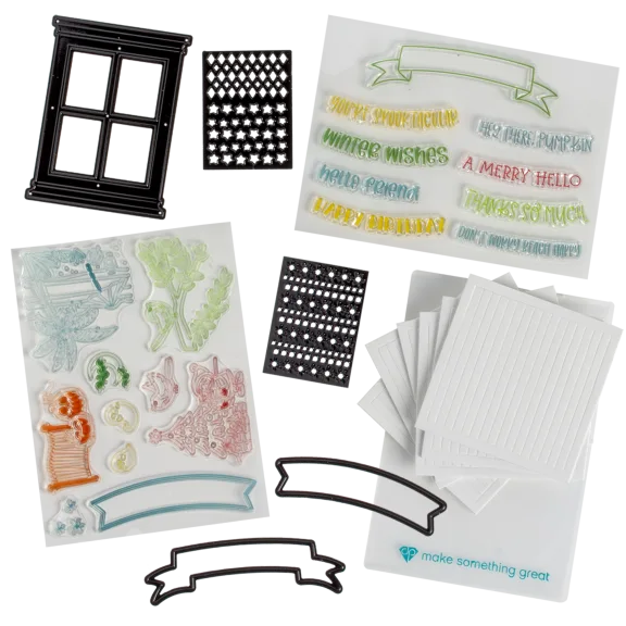 Diamond Press Seasonal Shaker Window Stamp & Die Set