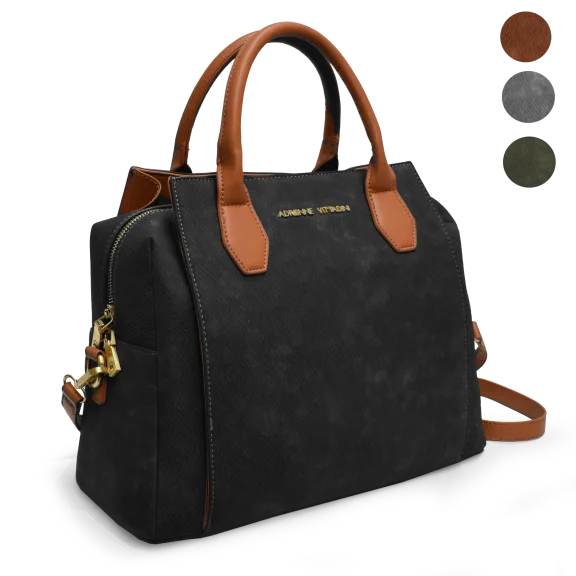 Adrienne Vittadini Carlise Collection Suede Satchel