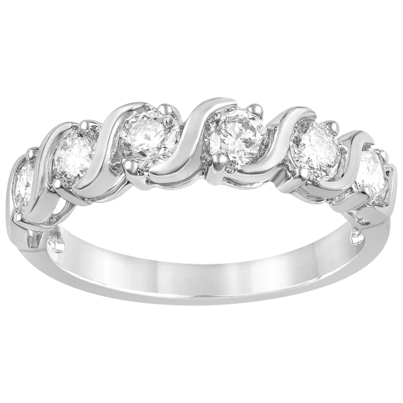 Unique Design 1/10 Carat Sterling Silver Ring in Size 7