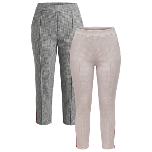 2-Pack: HUE Glen Plaid Loafer Skimmer Plus-size Pants