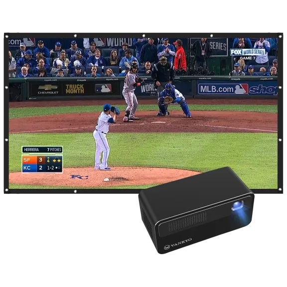 Vankyo GO300 Mini DLP Wifi Projector with 120" Projector Screen