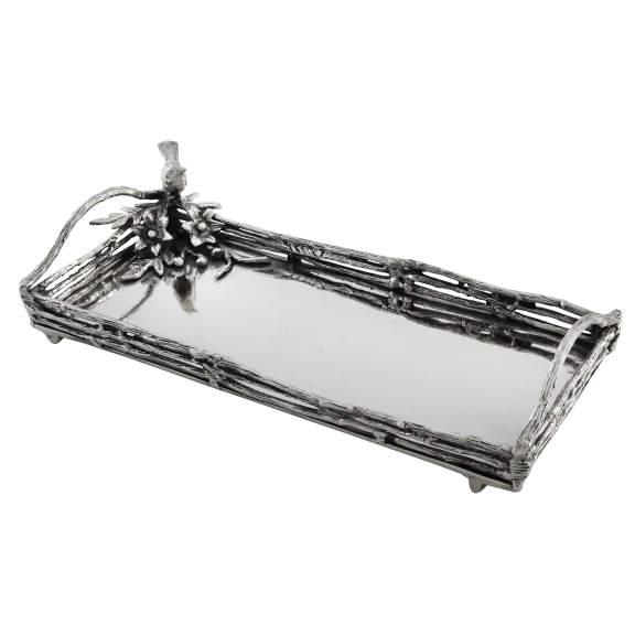 Star Home Designs Birds & Branches Handled Rectangular Tray