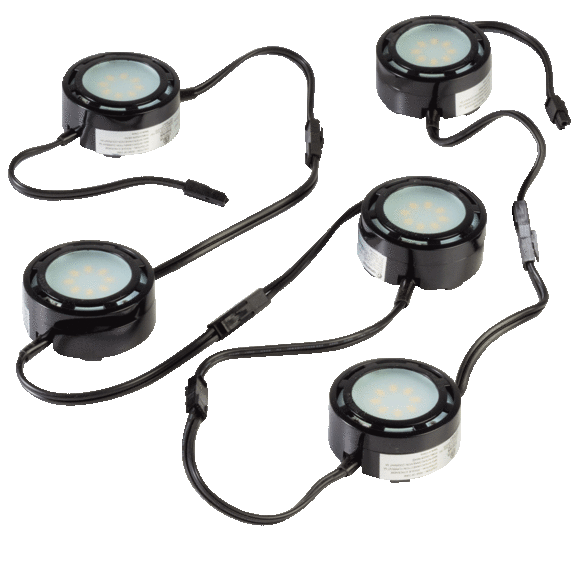 5-Pack: Westek Under Cabinet LED Puck Light Kit Set