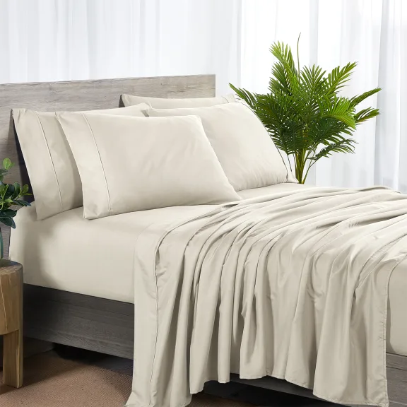 Bibb Home 6-Piece Rayon from Bamboo Sheets with SureGrip Straps