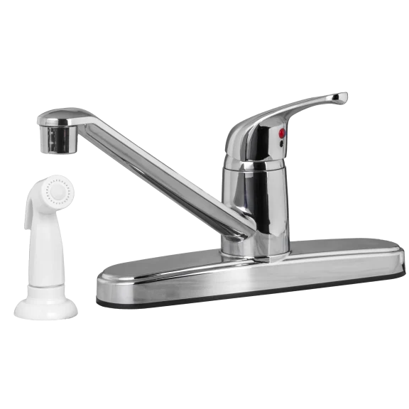 LDR Standard Single Handle Kitchen Faucet with Sprayer (Chrome)