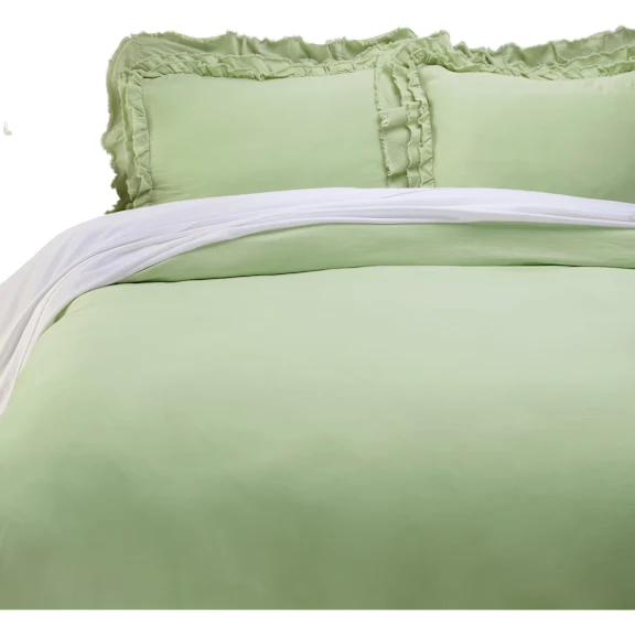 Emryn House Stonewash Ruffle Duvet Cover Set