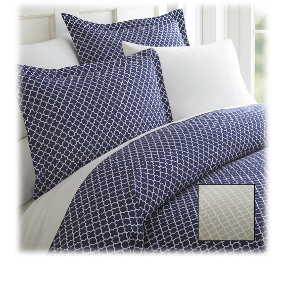 iEnjoy Premium Ultra Soft Quadrafoil Pattern 3 Piece Duvet Cover Set
