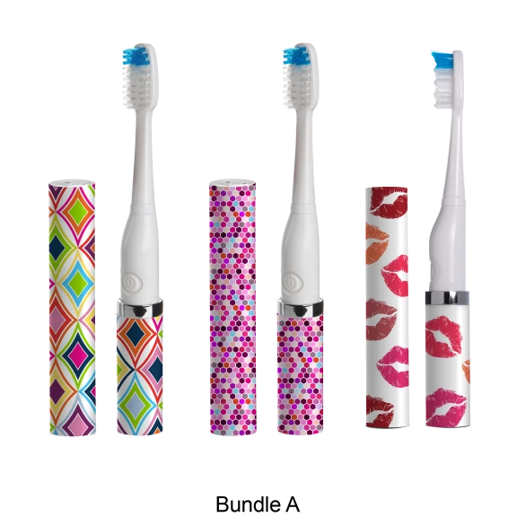 3-Pack: VIOlife Slim Sonic Travel Toothbrushes