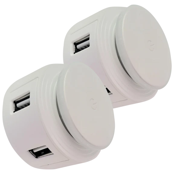2-Pack: iCover 2-Port USB Charger with RGB Night Light
