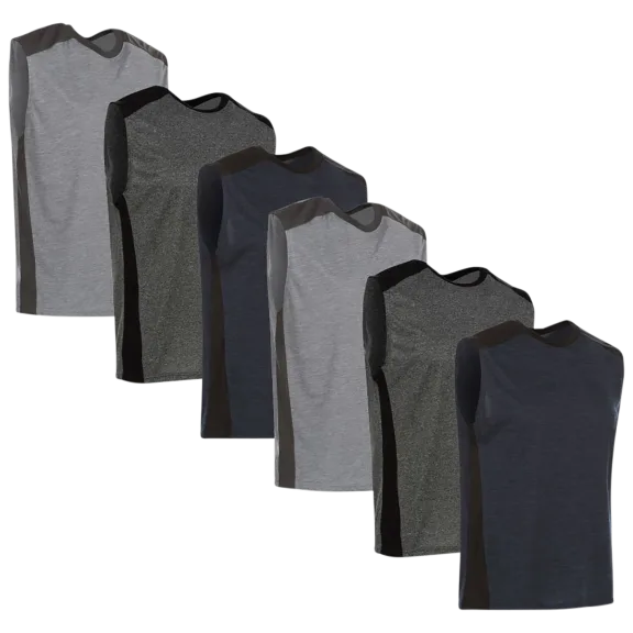 6-Pack: Nextex Men's Active Athletic Dry-Fit Performance Tank Tops
