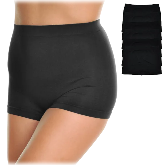6-Pack: Angelina Seamless Invisible Line Safety Pants Boyshorts