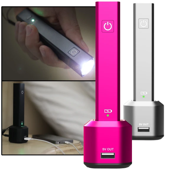 ChargeLight Ultra-Bright USB Rechargeable Flashlight & Power Bank