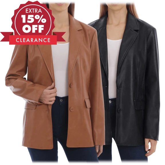 Avec Les Filles Faux Leather Blazer